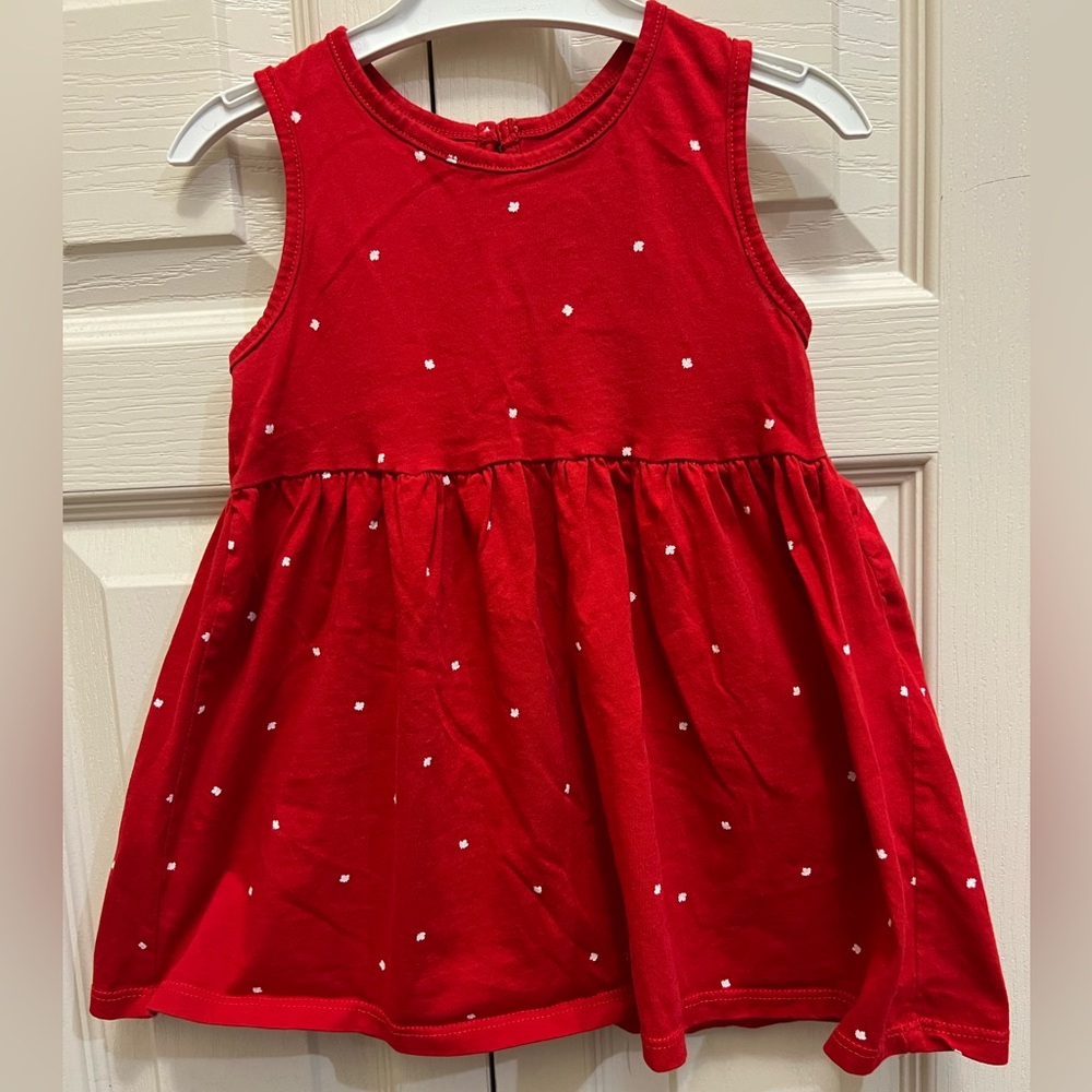 4/$20 George Toddler Girl Red Maple Leaf Print Dress 2T